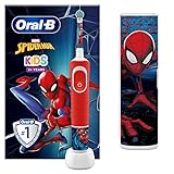 ORALB 665G000109245 Oral-B Kids Elektrische Zahnbürste, 1 Marvel Spider-Man-Griff, 1 Bürste, 1 Reiseetui, ab 3 Jahren