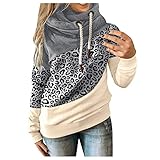 Briskorry Damen Langarmshirt Oversized Western-Azteken-Druck ​Sweatshirts Vintage Geometrisch Kapuzenpullover Western Ethno Pullover Top Mode Sweatshirtjacke Lang