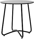 BERARDI HOME | Runder Beistelltisch aus Metall, 45 x 45 cm, wasserdicht, minimalistisches Design, für den Innen- und Außenbereich, Schw