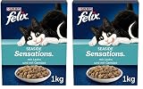 FELIX Seaside Sensations Katzenfutter trocken, mit Lachs und Gemüse, 2er Pack (1 x 1kg)