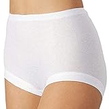 5 Stück Taillenslip Damen Slip Unterwäsche Unterhose NELLY 100% Baumwolle TAILLENSLIP mit tiefem Beinausschnitt Farbe weiß Größen 38-52, Weiß, 46