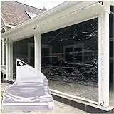 AMDHZ Pergola-Seitenvorhänge Transparente wasserdichte Seitenwände Kunststoff PVC Plane mit Ösen Hohe Zähigkeit für Außenbereiche, Terrassen, Pavillons (Farbe : Transparent, Size : 1x1.80m)