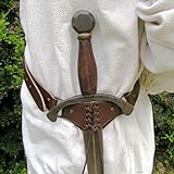 Pera Peris Schwertgehänge aus Leder mit Schnürung für das Mittelalter-Schwert Farbe braun