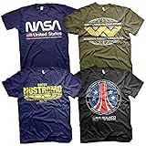 Herren NASA T-Shirt 4er Pack (Aliens, L)