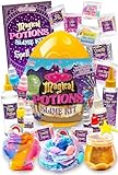 GirlZone Magic Potion Slime Kit, Zaubertrank Schleim-Set zur Herstellung von 6 magischen Zauberschleimtrunks, im Dunkeln Leuchtenden Schleim für Kinder, Tolle Geschenke für Mädchen