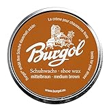 Burgol Schuhwachs - Lederpflege Schuhcreme shoe wax 100 ml Blechdose: Farbe: Schuhwachs Mittelbraun