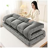 HUMAJORY Japanische Bodenmatratze, Futonmatratze, Extra Dicke Futon-Bodenmatratze, Faltbares Bodenbett, Campingmatratze, Futon, Tatami-Matte, Traditionelle Schlafmatte(Gray,120x200cm)