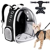 InnovaIStore Katzenrucksack mit Katzengeschirr und Leine, Katzentrage für kleine mittelgroße Katzen, Katzenrucksack-Tragetasche für Reisen, Haustier-Tragetasche für Abenteuer, Katzentrage &