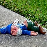 Kreative betrunkene Zwergendekoration, Zwergengartenstatue, Kunsthandwerk aus Harz Gartenzwerg, Zwergin nackt, Nackte Sexy Gnomenstatue, FKK frecher Zwerg Gartendekorationen Lustig Harzgartenstatuen