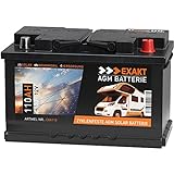 EXAKT AGM Batterie 110Ah 12V Solarbatterie Wohnmobilbatterie Bootsbatterie Camping Versorgungsbatterie ersetzt 100Ah