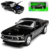 Welly Ford Mustang Boss 429 Coupe Schwarz Typ I 3. Generation 1969-1970 1/24 Modell Auto
