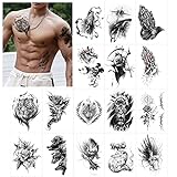fake tattoos temporäre tattoos temporäre Tattoos für erwachsene Männer, Frauen und Jugendliche, individuell, innovativ, 104 Designs (Design 2)
