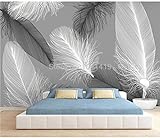 DEKii Nordischer Stil Schwarz und Weiß Feder Wandtapete 3D Abstrakte Kunst Schlafzimmer Wohnkultur Tapeten Papel De Parede