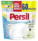 Persil Sensitive 4in1 DISCS Vollwaschmittel (60 Waschladungen), Waschmittel für Allergiker & Babys entfernt hartnäckige Flecken, 92% biologisch abbaubare Inhaltsstoffe²