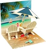 PopShots Studios Pop UP 3D Mini Karte Urlaub Geburtstag Grußkarte Beach 7,6x7,6cm