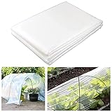 PALUDO 2 x 10M Extra Dick Polyethylen Folie Transparent Gewächshausfolie Plastikfolie Staubschutzfolie Reißfest Gartenfolie aus Polyethylen für Gartenarbeit Treibhaus Folientunnel (250Mu / 1000G)