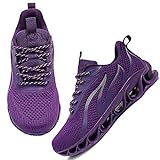Damen Laufschuhe Leichte atmungsaktive Mesh Sneakers Athletic Gym Sports Walking Schuhe, Lila,EU 41