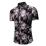 Hemden Herren Printed Floral Kurzarm Freizeithemden Beach Button-Down-Hemd Turndown Collar Shirts Tops Bluse