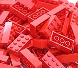 LEGO CITY -  100 STEINE MIT 2x4 Noppen IN ROT - BASIC STEINE - 3001