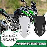Lorababer Motorrad Windschild Windabweiser Scheibe Windschutzscheibe Visier Deflektor Passend für Kawasaki Z400 Z250 2019 2020 2021 Z-400 Z-250 (Rauch)
