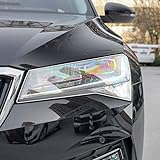 2 Stück Autoscheinwerfer Schutzfolie Schutz Transparent TPU Aufkleber Aufkleber Zubehör, für Skoda Superb 3 3V B8 ab 2015
