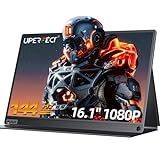 UPERFECT 144Hz Portable Monitor 16.1 Zoll Tragbarer Monitor, 1080 FHD Gaming Monitor, 100% sRGB IPS Bildschirm Monitor mit Mini HDMI/Typ-C, Externer Monitor für Laptop/Mac/Phone/PS4/PS5/Xbox/Switch