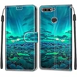 Feyten Kompatibel mit Huawei Y6 2018/Honor 7A Hülle, Handyhülle Huawei Y6 2018/Honor 7A, Handytasche PU Leder Klappbar Schutzhülle Wallet Kartenfach Magnet Klapphülle Case Cover (Aurora)