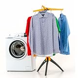 art moon Elm Wäscheständer für Hemden, Faltbarer Wäscheständer Platzsparend, Klappbarer Kleiderstaender, Bügelwäscheständer für 63 Kleiderbügel, 66X57X130 cm