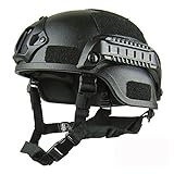 Taktische Helm, Armee Militär Stil Schutz Airsoft Paintball Schnell Helm für Außen Sports Mountain Fahrrad Cqb Schießen - Schwarz