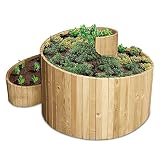 bellissa Kräuterspirale Holz - 95480 - Kräuterschnecke aus Nadelholz - Vormontierter Bausatz inkl. Trennfolie - 120 x 120 x 20/80
