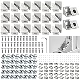 Aluprofil Winkel Befestigungsmaterial Aluprofil 20x20 Winkelverbinder Eckwinkel Eckverbinder Wandhalter 90 Grad Winkel Raster für 2020 2020 Strebenprofil, 3D-Drucker, CNC-Router, DIY-Projek