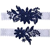 DEEWISH 2 stücke Strumpfband Hochzeit, Blume Spitze Elastische Blaues Strumpfbänder für Brautjungfer Hochzeit zugunsten Dekoration