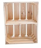 9er-Set Heller Holzkisten mit kurzem Mittelbrett als Schuh- oder Bücherregal/Holzkiste