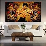 Bruce Lee Chinesische Kung Fu Leinwanddrucke Bild Modulare Gemälde für Wohnzimmer Poster an der Wand Wohnkultur 50x90cm ohne Rahmen