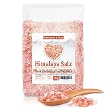 MeerBach & Rose Himalaya Salz, rosa Kristallsalz, 1kg grobe Körnung für die Salzmühle, Pink Salt, Badesalz, original aus Punjab Pak