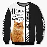 GIOPSQ Hoodies Jacken T-Shirt Hosen Shorts Strickjacke Thin 3D Somaly Cat Printing Pullover Männer & Frauen Casual Polyester Sweatshirt Mode/a3/XL