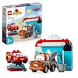 LEGO 10996 DUPLO Disney and Pixar's Cars Lightning McQueen & Mater in der Waschanlage Spielzeugautos, Motorikspielzeug für Jungen und Mädchen ab 2 Jahren
