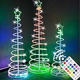 ZHYM Spiralförmiger Weihnachtsbaum, LED-Spiral-Baumlicht, Weihnachtsdekorationen mit Fernbedienung, 16 Arten von Monochrome, USB-betrieben für Weihnachten, Terrasse, Rasen, Hochzeitsdekorationen