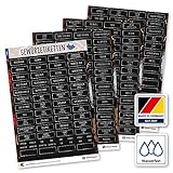 276 Gewürze Etiketten Aufkleber - eckig - weiß/schwarz - Gewürzetiketten selbstklebend & wasserfest - Gewürz Sticker - für Gewürzgläser, Dosen und Regale - Edition 2021
