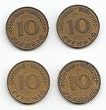 generisch Set 4 x 10 Pfennig D, F, G, J 1949 Bank Deutscher Länder 1949 (Münzen für Sammler)