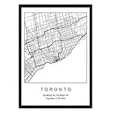 Toronto Film Stadtplan nordischen Stil schwarz und weiß. A3 Größe Plakat Das bedruckte Papier Keine 250 gr. Gemälde, Drucke und Poster für Wohnzimmer und Schlafzimmer