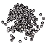 Bastelperlen, Kunststoffharz, 200 Perlen, großes Loch, runde Polierperlen, große Löcher, für Halskette, Anhänger, Armband(Grau, 8mm)
