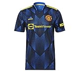 adidas Mens MUFC 3 JSY T-Shirt, Glory Blue, 56