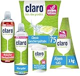 claro 5 in 1 Profi Box Öko Reinigungs Set mit Maschinenreiniger, Spülmaschinen Tabs, Spülmaschinensalz in Dosierpyramide, Spülmittel & Klarspüler