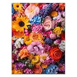 XENIOU Blumen Poster, wandkunst, Viele Blumen in verschiedenen Farben Für Badezimmer Wohnzimmer Schlafzimmer Büro Küche - 20x30cm Ungerahmt(Rosa)