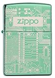 ZIPPO – Sturmfeuerzeug, Circuit Board Design, 360° Laser Engraved, High Polish Green, nachfüllbar, in hochwertiger Geschenkbox