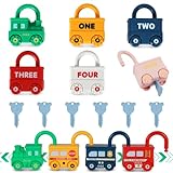 kizplays Montessori Schloss und Schlüssel Spielzeug - Pädagogisches Lernspielzeug für Kleinkinder, Matching- und Zählspiel, geeignet für Jungen und Mädchen im Alter von 1-5 Jahren