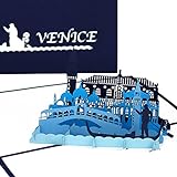 Pop Up Karte „Venedig – Panorama & Gondelfahrt“ - 3D Grußkarte als Souvenir, Geburtstagskarte, Reisegutschein, Einladung zur Städtereise, Honeymoon, Hochzeitsreise & Verlobung