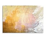 Paul Sinus Art 120x80cm Leinwandbild Leinwanddruck Kunstdruck Wandbild gelb beige grau weiß gemalt