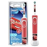Oral-B Kids Cars Elektrische Zahnbürste/Electric Toothbrush für Kinder ab 3 Jahren, 2 Putzmodi für Zahnpflege, extra weiche Borsten, 4 Sticker, rot (Design kann variieren)